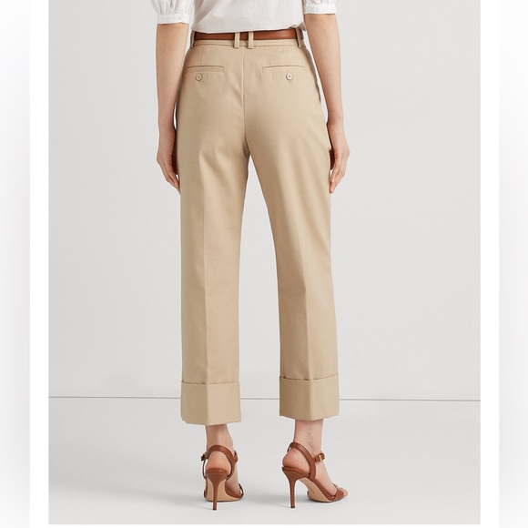 NWT Lauren Ralph Lauren Double-Faced Stretch Cotton Ankle Pants, size 2 - Picture 2 of 3
